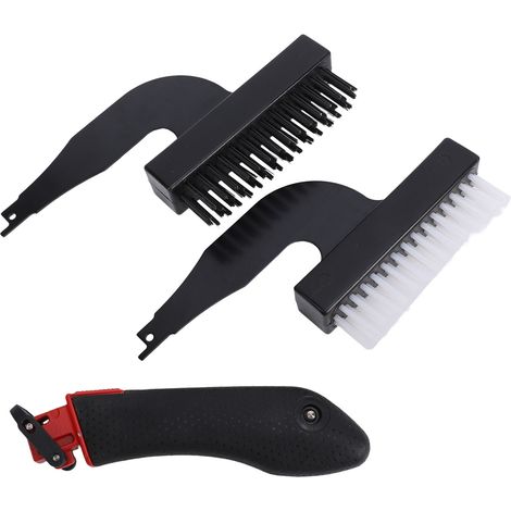 Ensemble de brosses pour scie alternative, tête en nylon et fil métallique, avec manche pour le nettoyage domestique