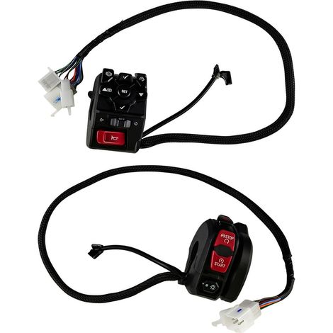 Ensemble de commande de guidon de moto avec commandes d'éclairage intégrées, haute compatibilité, résistant aux intempéries, pour les mises à niveau électriques de moto, pièces électriques (1/5)