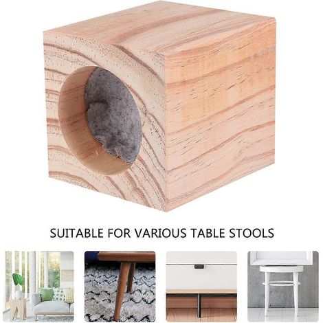Rehausseur de pieds de table, rehausseur de pieds de meubles en pin pour améliorer la stabilité (1 jeu) (1/5)