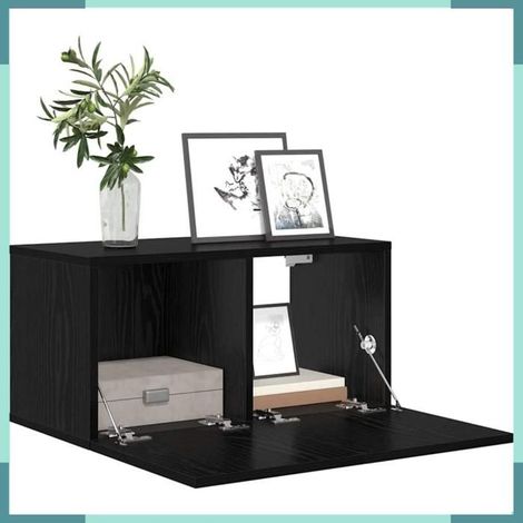 Ensemble meuble TV - 875172 - Noir - Bois d'ingénierie - 60 x 30 x 30 cm (1/5)