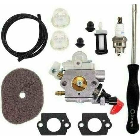 Carburatore con filtro aria per tosaerba Stihl FS40 FS50 FS56 FS70 FS70C FC70 FC56 FS56C HT56 HT56C KN56 KM56 KM56C, ricambi 4144 120 0608 41441200608 C1M-s267A. (1/5)