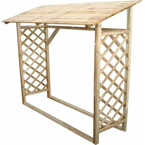 Legnaia con grigliato in legno di Conifera da giardino "Made in Italy" (1/4)