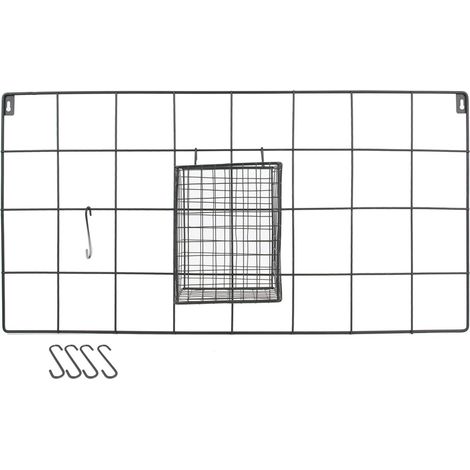 Support mural filaire avec pot et 5 crochets (1/3)