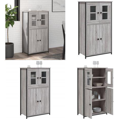 Buffet haut sonoma gris 62x32x106,5 cm bois d'ingénierie - Buffet Design Moderne - Meuble Rangement - Armoire Salon - Commode Entrée - Étagère Murale - Home & Living (1/5)