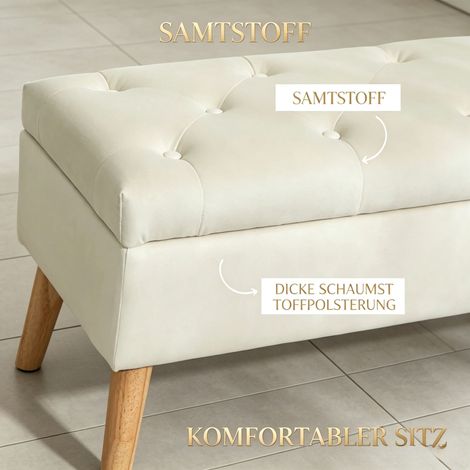 Tabouret rembourré moderne avec espace de rangement, banc confortable, banc à chaussures, pouvant servir de tabouret de lit (uniquement avec 1 tabouret rembourré). (1/5)