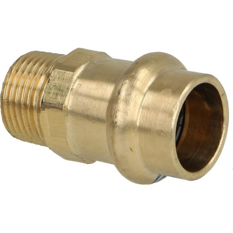 Raccord à sertir laiton rouge transition 15 mm x 3/8'' F/FM contour V