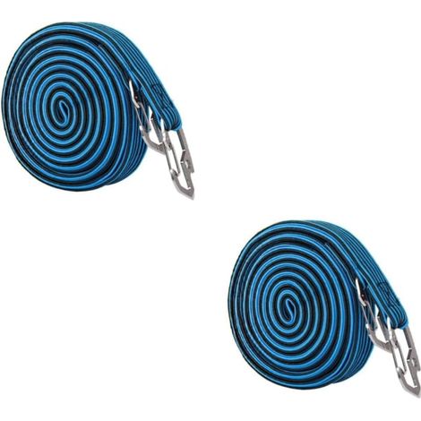 Lot de 2 cordes élastiques à âme élastique - Corde de saut pour moto, sangle à bagages pour sacs, corde pour porte-bagages de vélo, laisse, ceinture à bagages, embrayage (1/5)