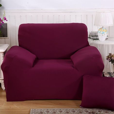 Paracity 1-seater armchair cover - Stretchable protective fabric, purple, 1 seater: 90-140cm (1/5)