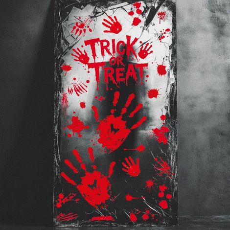 Décorations d'Halloween, autocollants empreintes de mains ensanglantées, taches de sang effrayantes, autocollants statiques p(L187) (1/5)