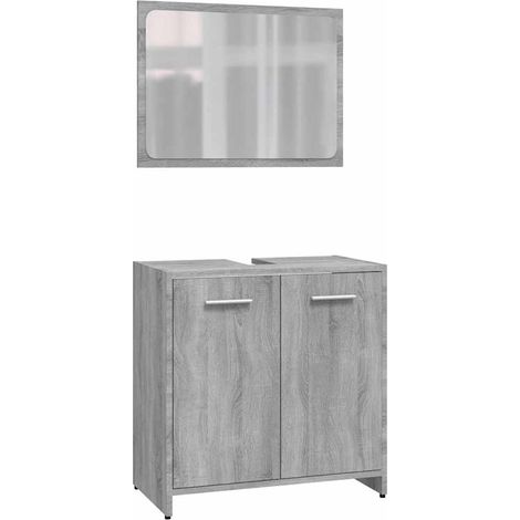 Maison Exclusive - Badmöbel-Set Grau Sonoma Holzwerkstoff (1/5)