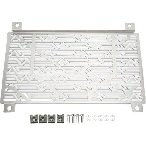Bouchon de radiateur de rechange en acier inoxydable pour grille de radiateur de moto NINJA 250 300 400 2018+ (argenté) (1/5)