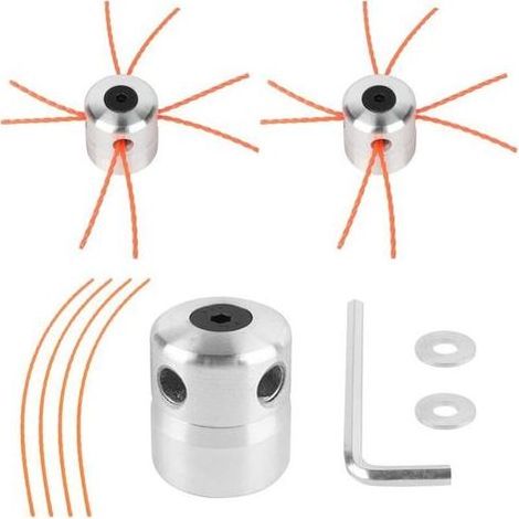 2 têtes de débroussailleuse universelles en aluminium, filetage nylon M8 M10 (1/5)