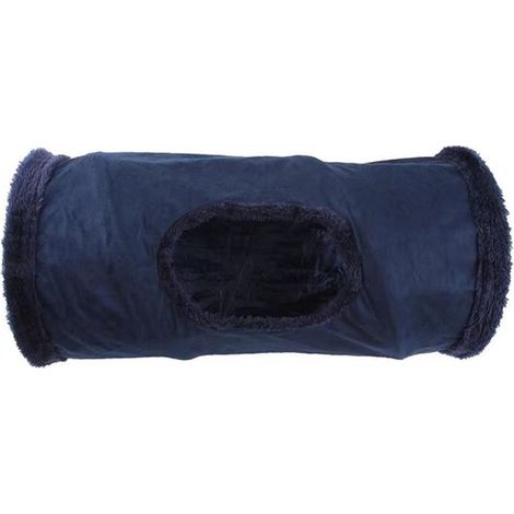 Túnel plegable para gatos con una abertura, túnel de juego plegable, incluye pelotas pequeñas, conejos, cerdos y otras mascotas, Azul marino (1/5)