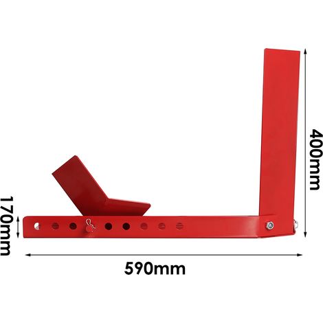 Jiubiaz Motorradwippe Motorradständer aus 3 mm Stahl, 8-24 Zoll, verstellbare Radaufnahme, zur Bodenmontage in Garage oder Anhänger, Rot, 1 Stück (1/5)