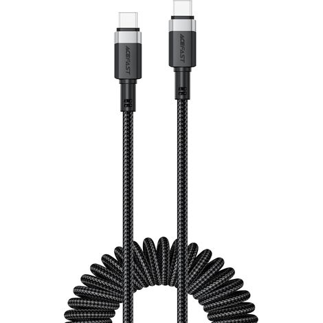 Cavo a spirale USB-C - USB-C 480 Mb/s 3 A 1,2 m - nero (1/5)