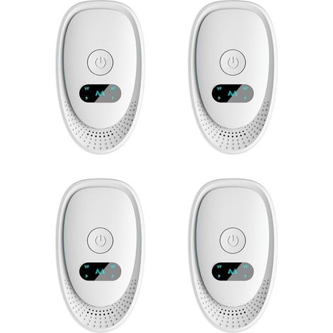 Lot de 4 répulsifs antiparasitaires à ultrasons - Anti-souris , moustiques et araignées Répulsif électronique multifonction antiparasitaire 360° à ultrasons enfichable (1/5)