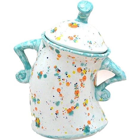 Ausgefallenes Keramik Topfset 1 teiliges Retro Vorratsdosen Set Luftdichte Deckel Küchenorganisation Für Kaffee, Tee und Zucker Handbemalt Franzö (1/5)