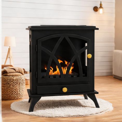 Cheminée électrique nero en acciaio acciaio inox 45 x 28 x 54 cm (1/5)