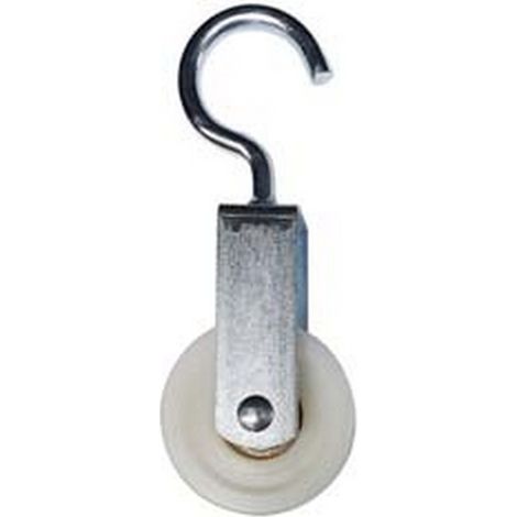 12PZ CARRUCOLE CON GANCIO RUOTA NYLON CON CUSCINETTO - mm.40
