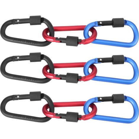9 Pièces Mousquetons en Alliage d'Aluminium Épais 8CM avec Boucle en D pour Sac à Dos (1/5)