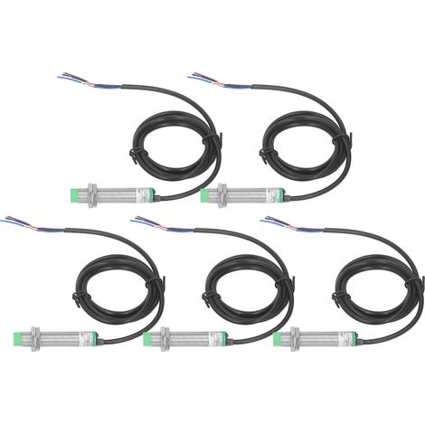 Lot de 5 interrupteurs de proximité inductifs sans contact M12 NPN normalement ouvert 6‑36VDC (1/5)
