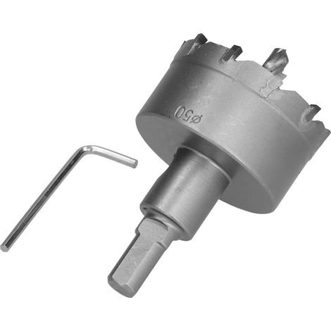 Scie cloche à dents en carbure, foret TCT robuste, alésoir pour plaques métalliques en acier inoxydable, 50 mm (1/5)
