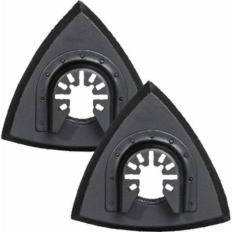 Patins de ponçage triangulaires 80mm - Plateau de ponçage pour outil multifonction oscillant pour ponçage du bois. 2 pièces (1/5)