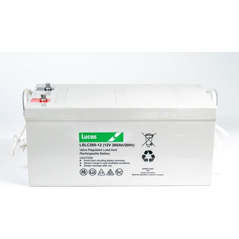 Batterie Plomb Etanche Stationnaire et Cyclage Lucas VRLA AGM LSLC260-12 12V 260Ah. (1/3)