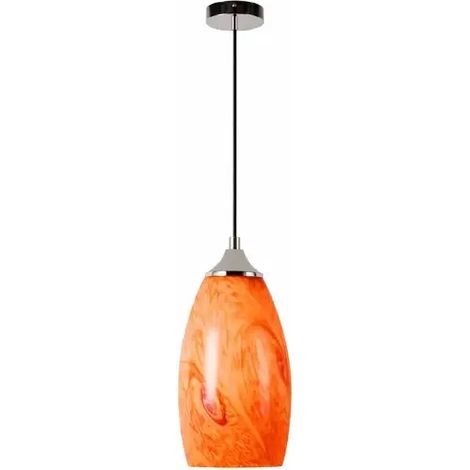 Suspension en verre artistique finition ambre D12x20 cm