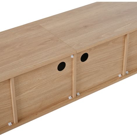 Armoire moderne pour la télévision : étagère pour la télévision, panneau de montage pour la télévision. Quatre portes de l’armoire poignées en or. Dimensions : 180 x 38 x 47 cm (longueur x largeur x (1/5)
