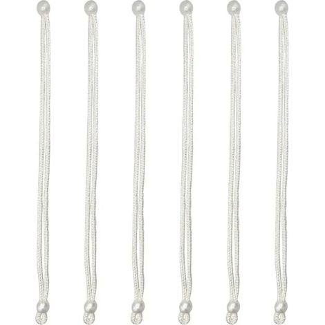 6 pièces tressées Rideau Corde Cravate Ceinture,Perles Rideau Embrasse 40cm, pour Salon, Chambre, café (Blanc) - - Cravate Perlée-6 (1/5)