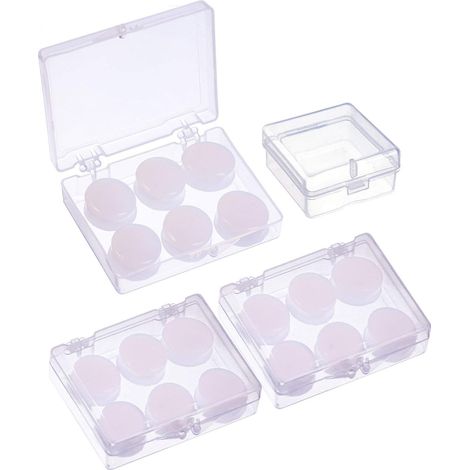 9 Paires Bouchons d'Oreille Protecteurs Souples en Silicone Mastic Blanc pour Dormir, Natation (1/5)