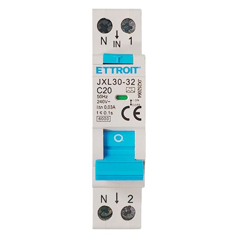 ETTROIT JX252064 Magnetotermico Differenziale 1P+N 20A 30mA 220V 6kA Classe A