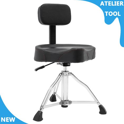 ATELIER Tabouret de tambour confortable avec dossier hauteur réglable 45-60cm Tabouret de tambour chaise de tambour pneumatique (1/5)