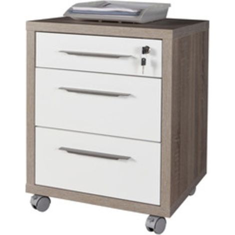 DISEGNO CASSETTIERA 3 CASSETTI 45X48,5X63 I ROVERE BIANCO- COMPOSAD- 1,0 pz
