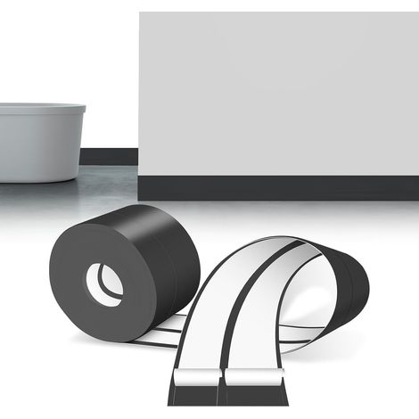 Plinthe Souple Autoadhésive Noir Pvc Plinthe Adhesive 30x30mm 12m  Plinthe Autocollante Ruban, Flexible Moulure Murale Plinthe Pliable PVC Souple pour Revêtement de Sol, Montage Facile (1/5)