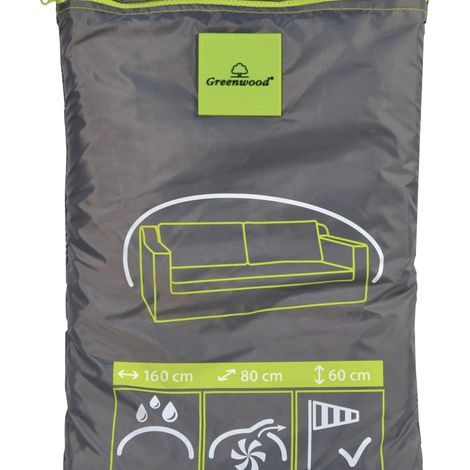 Housse de canapé 2 places 160x80 cm en polyester imperméable gris Moia