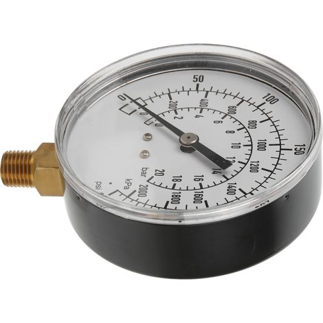 Manomètre radial 1/4 NPT 90 mm, manomètre de pression d'huile, 0-300 psi, 0-2000 kPa, 0-20 bar (1/5)