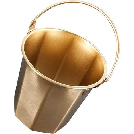 Seau à Lait en Acier Inoxydable 0,7l Poignée, Facile à Transporter et Verser, Seau de Stockage de Lait Doré à Fond Épais et Bord Lisse