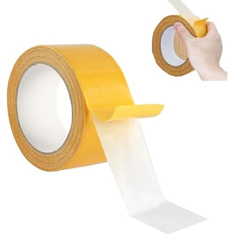 Ruban Adhésif Double Face pour Moquette Ruban Double Face Ultrarésistant Ruban en Auto-Adhésif, Ruban Adhésif Multifonctionnel pour Moquette, les Sols, 2cmx20m (1/4)