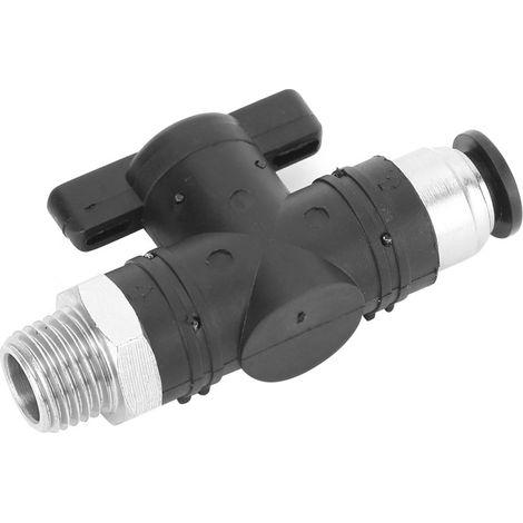 Vanne pneumatique manuelle, interrupteur de conduite d'air 8 mm, raccord rapide avec filetage mâle BSPP BC8-04 (1/5)