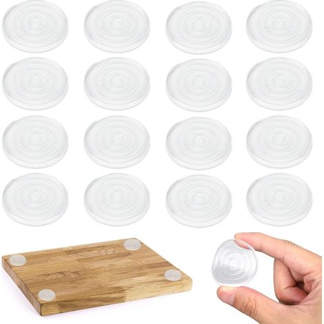 16 Patins Antidérapants pour Planches à Découper, 4cm Pieds de Planche à Découper en Silicone Auto-Adhésifs Plus Grands et Plus Épais Antidérapants pour Plateaux Chaises Meubles et Comptoirs (1/5)