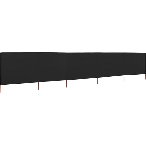 Paravent 5 panneaux Tissu 600 x 120 cm Noir