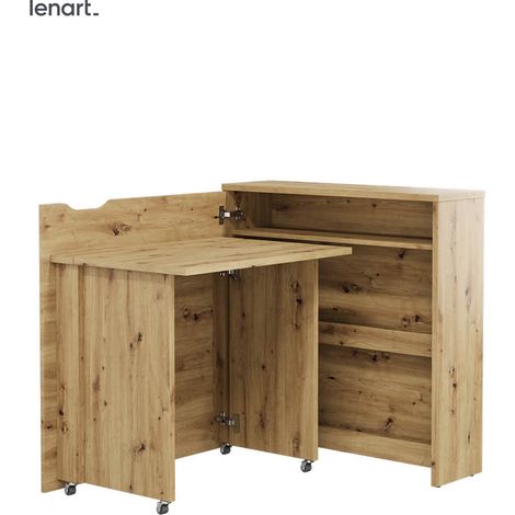Lenart Work Concept Slim CW-02L ausziehbarer schreibtisch mit regalen - links - 79 cm tischplatte in handwerks-eiche
