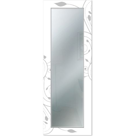 Lupia - Specchio da Parete Moderno MIRROR FANTASY STELI GREY, Specchio Ingresso con Design, Cornice Stampata in Legno, Vetro Cristallo, 44x127 cm, Adatto per Camera da Letto e Soggiorno (1/4)