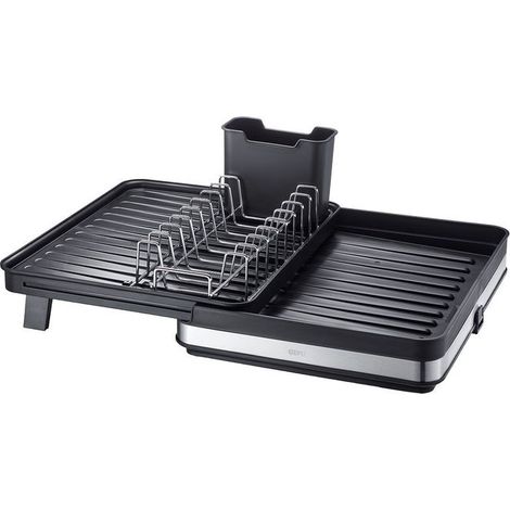 Gefu GF29262 SMARTLINE Scolapiatti Estensibile con Cestello Posate e Fondo Inclinato colore Nero