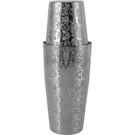 Cocktailshaker aus Edelstahl, silbergravierter Martini-Shaker im Boston-Stil, bodenloser japanisch-amerikanischer Barmixer (1/5)