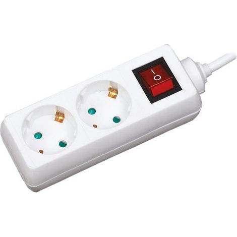 Rallonge électrique 10m, 2 prises Type F - Schuko allemand, 250 V c.a. 16A ( Prix pour 1 )