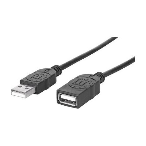 Manhattan Câble USB USB 2.0 USB-A mâle, USB-A femelle 1.00 m noir feuille de blindage, certifié UL, (1/3)