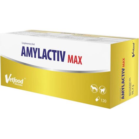 VetFood Amylactiv MAX Verdauungsergänzungsmittel für Hunde und Katzen, 120 Kapseln
